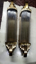 2 Vintage Art Deco Lámpara Cristal Barra Latón Ajuste de Pared Fijo Candelabros comprar usado 2 Vintage Art Deco Lámpara Cristal Barra Latón Ajuste de Pared Fijo Candelabros comprar usado  Enviando para Brazil