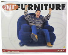 Antiga cadeira inflável anos 90 Intex Air Furniture bolsa sem feijão indoor outdoor - AZUL comprar usado  Enviando para Brazil