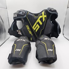 STX 200 almofadas de cotovelo + STX garanhão 100 ombreiras lacrosse juvenil tamanho M pacote comprar usado  Enviando para Brazil