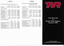Tvr price list for sale  WHITBY