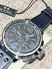 Relógio masculino TW Steel Canteen couro preto 10ATM 45mm cristal acento TW913 comprar usado  Enviando para Brazil