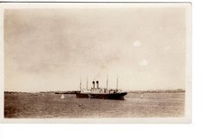 Cartão postal RPPC foto real vintage navio a vapor grande não identificado barco na água, usado comprar usado  Enviando para Brazil