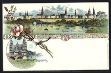Lithographie Hamburg-Neustadt, Elb-Brücke, Aussen- und Binnen-Alster mit Lombar  comprar usado  Enviando para Brazil