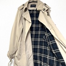 Trench coat London Fog bege S unissex vintage clássico cinto forrado com peito duplo comprar usado  Enviando para Brazil