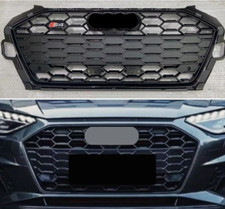 Grelha de malha preta frontal grelha de favo de mel para Audi A4 Sline 2020-2024 Sport S4, usado comprar usado  Enviando para Brazil
