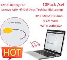 10 peças bateria de laptop CMOS BIOS 2 PINOS CR2032 para HP Lenovo Dell Acer IBM Toshiba comprar usado  Enviando para Brazil