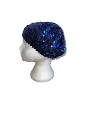 Blue sequin beret for sale  MANCHESTER