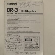 BOSS DR-3 Dr. Rhythm Manual Do Proprietário comprar usado  Enviando para Brazil