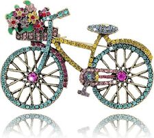 Usado, Broche feminino corte redondo pedra multicolorido elegante design bicicleta comprar usado  Enviando para Brazil