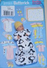 Macacão Butterick 5583 sem cortes guarda-roupa de bebê chapéu botinhas jaqueta babador G GG comprar usado  Enviando para Brazil