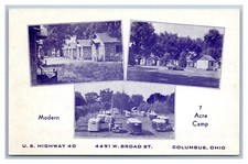 OHIO COLUMBUS WIDE ST US ROUTE 40 TRAILER ACAMPAMENTO E CABINES TURÍSTICAS CIRCA 1930, usado comprar usado  Enviando para Brazil