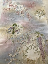 @@ Tela de seda kimono japonés vintage / tejido liso, glicinia AP90 segunda mano  Embacar hacia Mexico