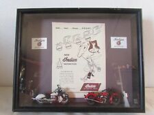 Caixa de sombra Indian Motorcycle 10,5" x 9" moldura de madeira parede Dioriama publicidade o comprar usado  Enviando para Brazil