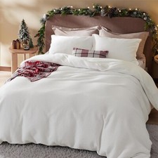 Usado, Capa de Edredom King Bedsure - 100% Algodão Waffle Tecido Coco Branco Cor King comprar usado  Enviando para Brazil