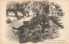 Usado, CARTÃO POSTAL FOTOGRÁFICO PALM BEACH FL-ACTOR JOSEPH JEFFERSON EM SUA CADEIRA DE BICICLETA ~1900s comprar usado  Enviando para Brazil