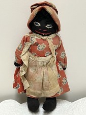 BONECA DE PANO ANTIGA ARTE POPULAR PRIMITIVA AFRICANA PRETA AMERICANA PANO STOCKINETTE, usado comprar usado  Enviando para Brazil