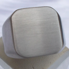 EDELSTAHL RING SIEGELRING  QUADRAT 17MM X 17MM  MATT UNISEX PUNK BIKER ROCKER comprar usado  Enviando para Brazil