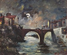 Notturno sul canale usato  Santa Maria a Vico