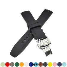 Pulseira de extremidade curva 18mm-22mm pulseira de borracha de silicone pulseira fivela de implantação comprar usado  Enviando para Brazil