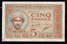 Banque madagascar 1937 usato  Lumezzane