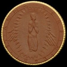 MIASTO OLDBURG: Porcelanowy medal 1923 z dekorem. ZJEDNOCZENIE ŚW. ANNY ⇒ FORMA GIPSOWA. na sprzedaż  Wysyłka do Poland