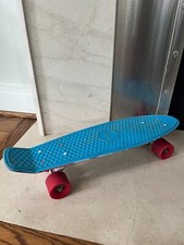 LEGAL! Deck plástico 22" skate mini cruiser estilo centavo placa. Azul/vermelho comprar usado  Enviando para Brazil