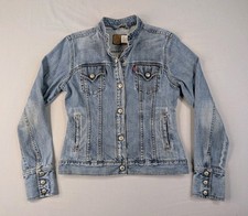 Jaqueta jeans vintage Y2K Levis feminina jeans média azul caminhoneiro feita nos EUA comprar usado  Enviando para Brazil