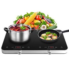 Cooktop elétrico portátil COOKTRON 1800W 120V queimador duplo com botões (para peças) comprar usado  Enviando para Brazil