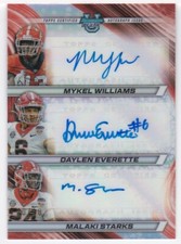 2024 BOWMAN BEST U MYKEL WILLIAMS D EVERETTE & MALAKI STARKS TRIPLO AUTOMÁTICO 10/10, usado comprar usado  Enviando para Brazil