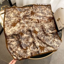 Usado, Lenço feminino quadrado 100% seda 27" envoltório de lenço vintage marrom padrão flor comprar usado Usado, Lenço feminino quadrado 100% seda 27" envoltório de lenço vintage marrom padrão flor comprar usado  Enviando para Brazil