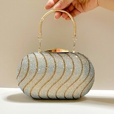 Bolsa de mão feminina para festa noturna bolsa de mão de formatura de casamento cristal strass comprar usado  Enviando para Brazil