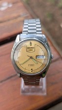 Seiko 5 relógio masculino automático com mostrador dourado brilhante vintage todo original  comprar usado  Enviando para Brazil