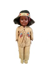 Boneca indígena vintage 10” polegadas lembrança nativa americana olhos de dormir sem marca comprar usado  Enviando para Brazil