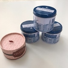 Lote 4 Trader Joe's Cookie Tin Vazio Stroopwafel Biscoitos Trufas Caixa de Chocolate, usado comprar usado  Enviando para Brazil
