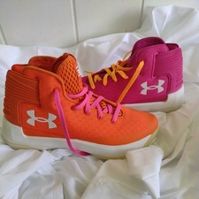 Sapatos masculinos Under Armour Steph Curry Wardell SC, tamanho 10, laranja/rosa, usado comprar usado  Enviando para Brazil