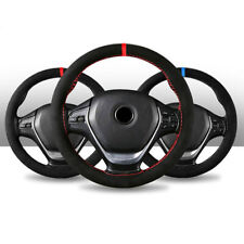Usado, Capa de reforço de volante para carro SUV couro camurça vermelha acessórios antiderrapantes 38cm comprar usado  Enviando para Brazil