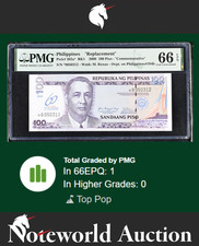 Substituição Filipinas 100 Piso 2009 COMM. P 202a* UNC PMG 66 EPQ NR TOP POP comprar usado  Enviando para Brazil