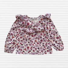 Blusa Camponesa Gap Kids Meninas Babados Multicolorida Floral Manga Longa Tamanho M (8-9), usado comprar usado  Enviando para Brazil
