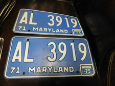 Maryland license plates for sale  Westminster