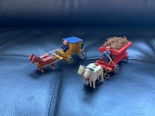 Vintage Alemanha Erzgebirge Putz Cavalo e Carro Treinador de Palco e Vagão de Colheita com Motorista comprar usado  Enviando para Brazil