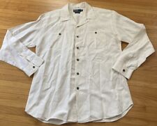 Usado, Camisa polo masculina Ralph Lauren XL marfim praia acampamento seda linho vintage comprar usado  Enviando para Brazil