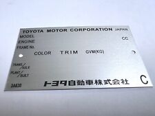 Plaque constructeur toyota d'occasion  Vitré