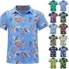 Camisas infantis masculinas de manga curta blusa festa havaiana praia casual comprar usado  Enviando para Brazil