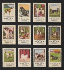 POSTER STAMPS BREEDS DACHSHUND BULLDOG SCOTTISH SHEEPDOG BOXER St BERNARD TOBLER, usado comprar usado  Enviando para Brazil