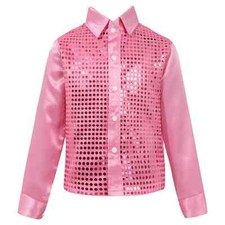 Novas Camisas Infantis Masculinas Manga Longa Gola Espalhada Camisa Camisas de Dança Infantil Fantasias comprar usado  Enviando para Brazil