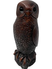 Wooden owl figurine for sale  DARTFORD