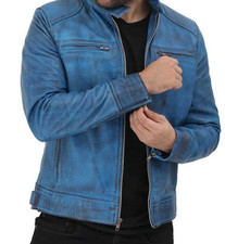 Men blue leather for sale  Dumfries