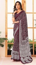 Blusa Sari Per Donne Sari Designer Per Donne Indiane In Cotone Puro Stampato, usado comprar usado  Enviando para Brazil