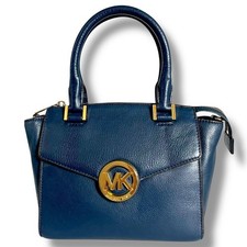 Bolsa de ombro Michael Kors azul marinho logotipo MK 2 vias usada Japão comprar usado  Enviando para Brazil