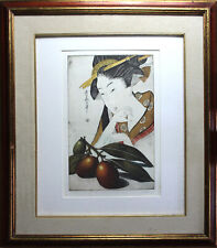 WOLFGANG ZELMER - Kumquals i Utamaro (1988). akwaforta hazygnowana, oprawiona., używany na sprzedaż  Wysyłka do Poland